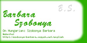 barbara szobonya business card